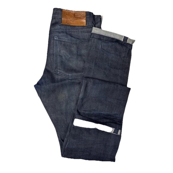 Naked & Famous Indigo Broken Twill Selvedge Jeans Skinny Guy 31x37